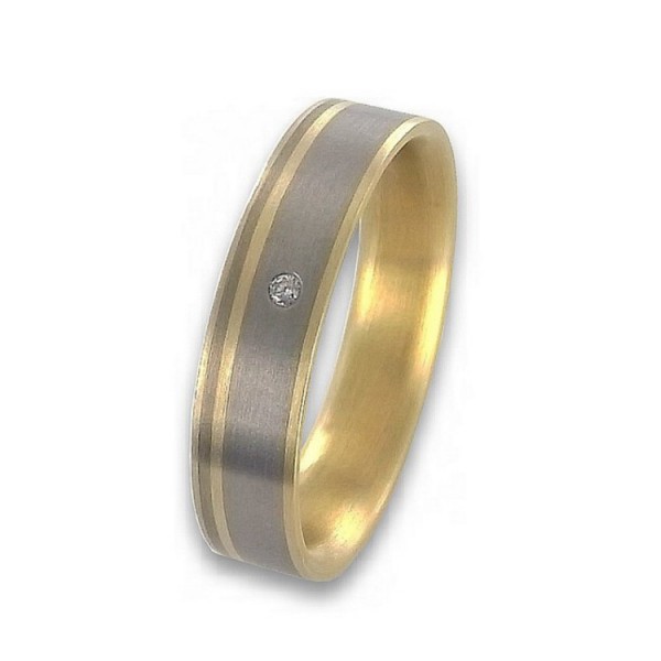 Juwelier Wittig Ring 66 - Gold Titan Brillant 0,02ct - bicolor / 003412