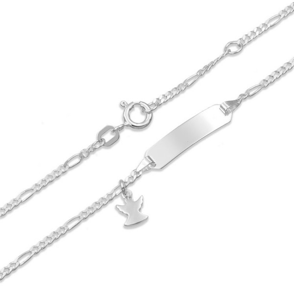 Basics Silver Armkette - Silber - Gravurplatte Engel / 8249