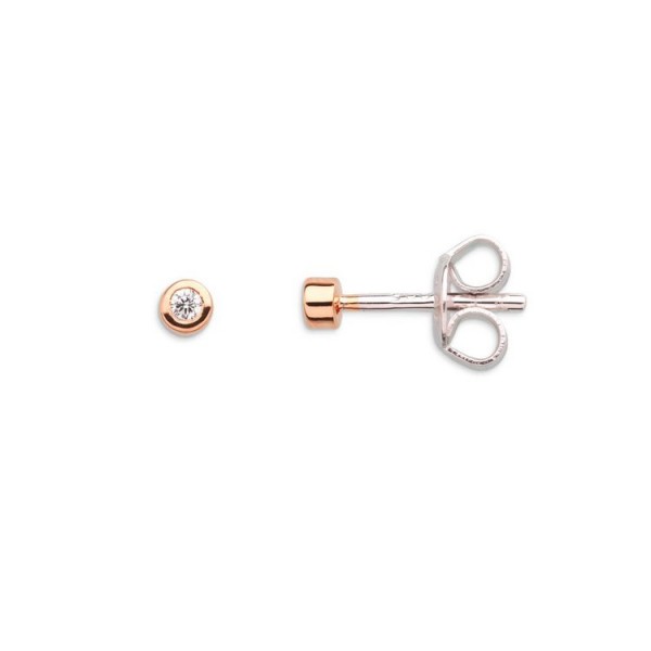 Xenox Ohrstecker - Silber - Silver Circle - Zarge - rosé / XS3513RN