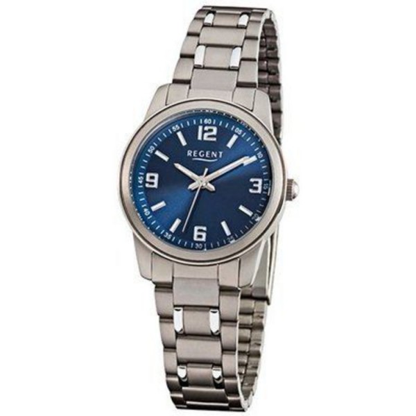 Regent Uhr - Titan - Titanband - grau-blau / 12290412