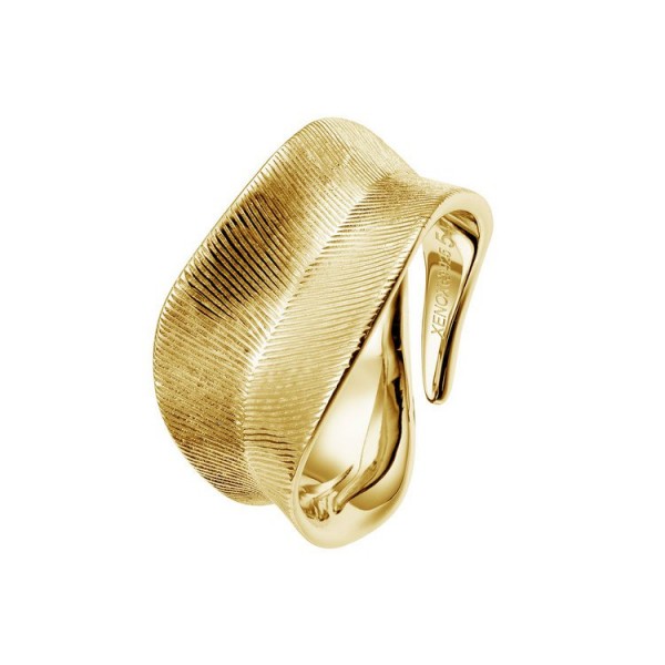 Xenox Ring 56 - Leaf - Silber vergoldet - Blattform / XS1893G/56