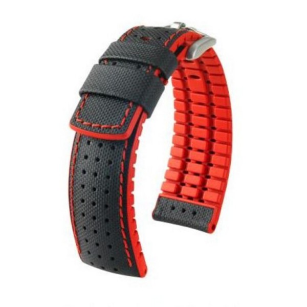 Hirsch Uhrenarmband - Leder Kautschuk - Robby / 091 XX 94