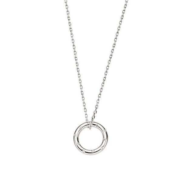 Xenox Collier - Silber - Flash - 1 Ring mit Steinen / XS4226